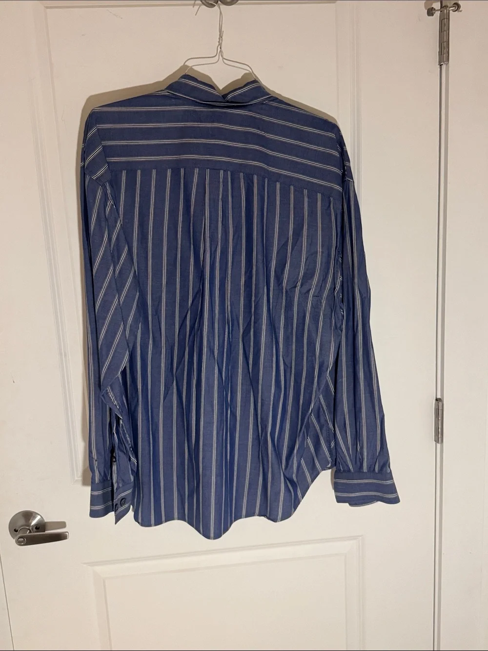 Banana Republic Blue and White Vertical Stripe Button-Down Shirt